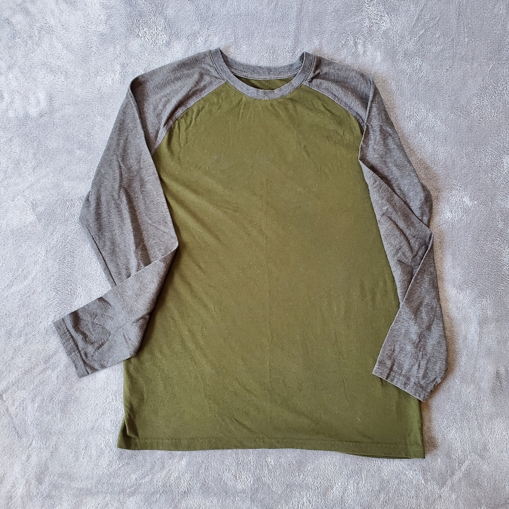George Olive Green Lightweight Gray Long Sleeve T-Shirt